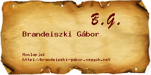 Brandeiszki Gábor névjegykártya